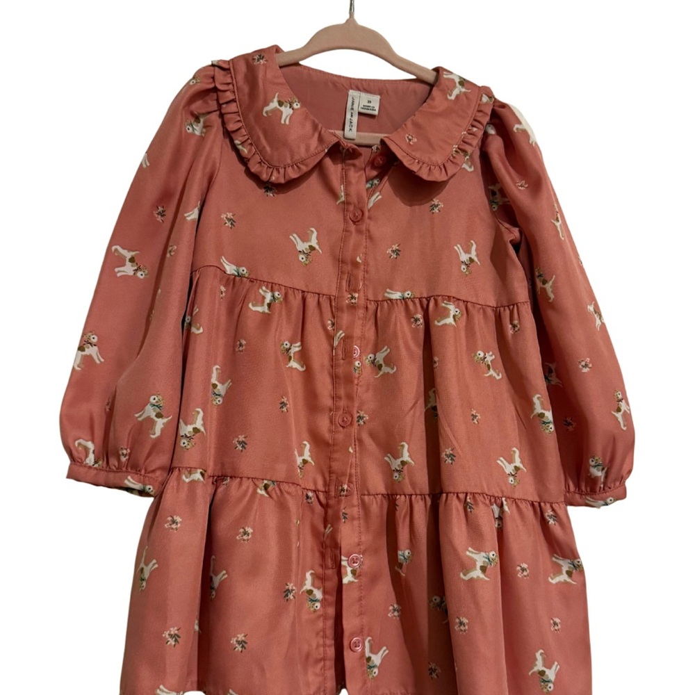 Janie and Jack Pink Dress with Animal Print
